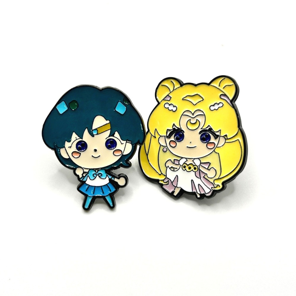 Sailor Moon Mercury Enamel Pin Set OS Multi Chibi Kawaii Anime Manga Accessory